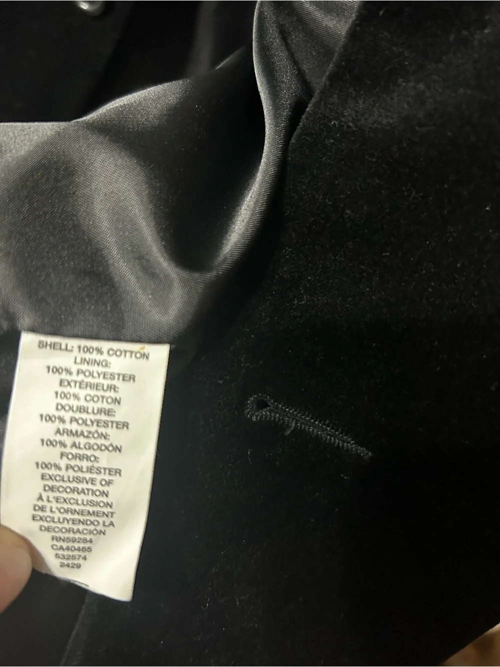 The Children's Place Black Velvet Sport Coat Blazer cotton
